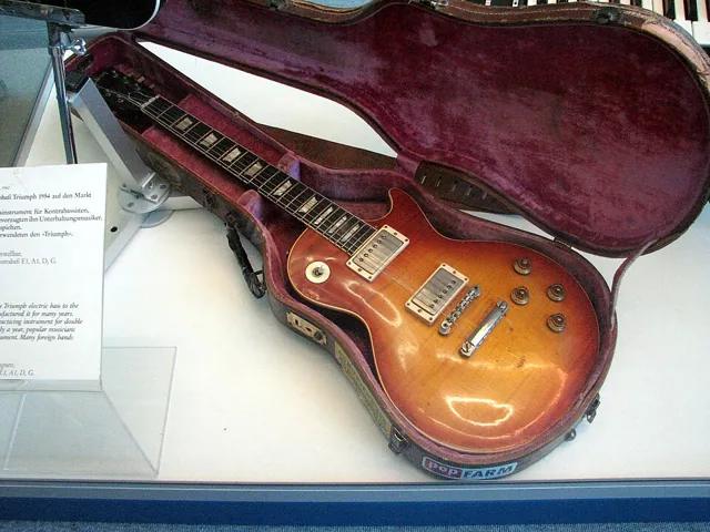 借展於慕尼黑德意志博物館的 Les Paul Standard,出借者說明為 1958 年原廠琴